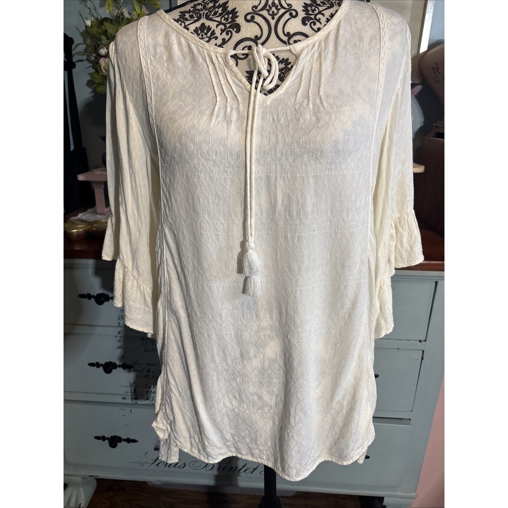 Matilda Jane Believe In You Ruffle Sleeve Boho Tunic Top Sz‎ Small.